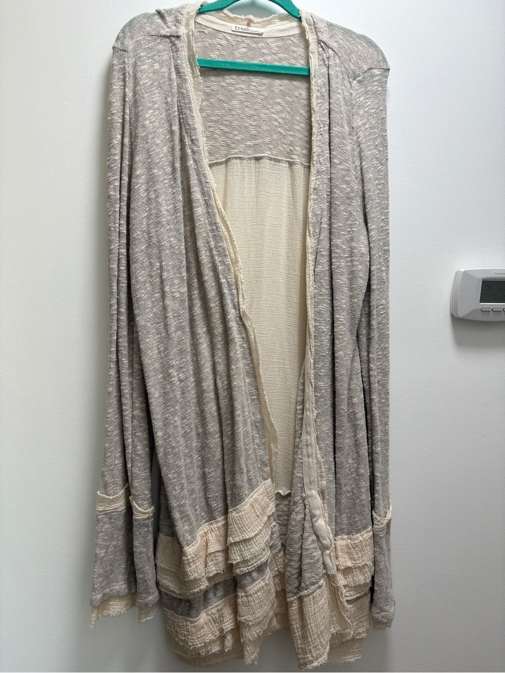 Fresh Laundry Light Beige Open-Front Women's Cardigan Sweater- cottagecore